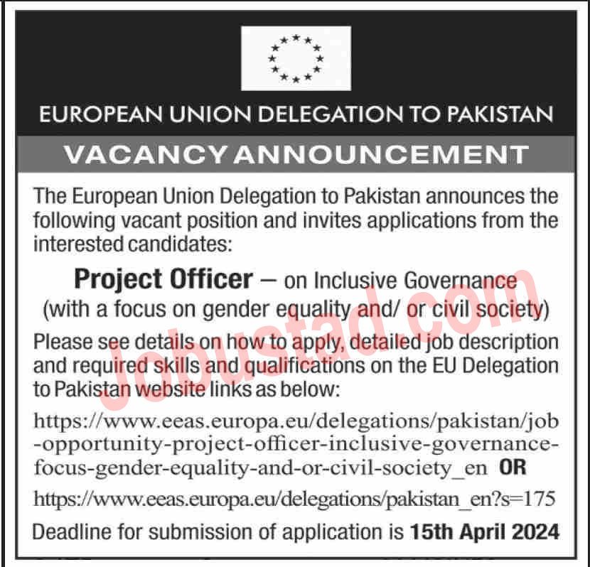 Project Officer Jobs in Islamabad 2024