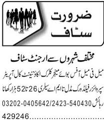 Office Boy Jobs In Lahore 2024