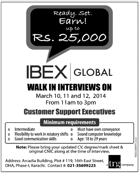 Ibex Karachi Jobs 2024