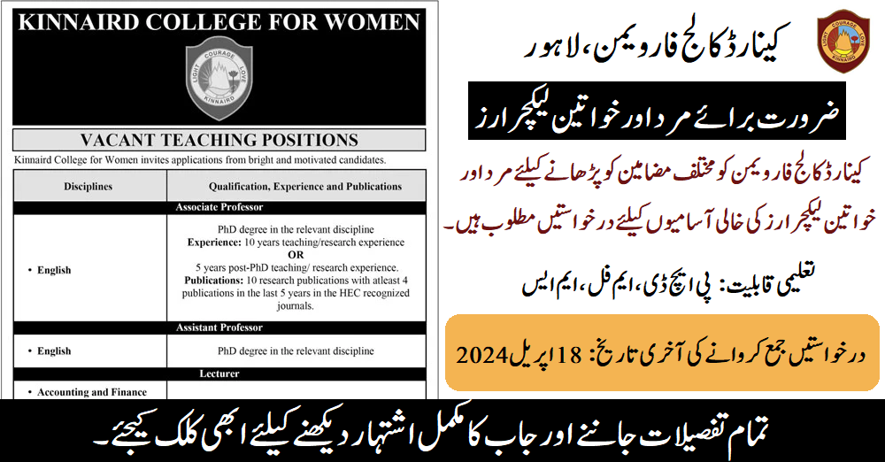 Kinnaird College Jobs 2024