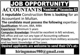 Accountant Jobs In Faisalabad 2024