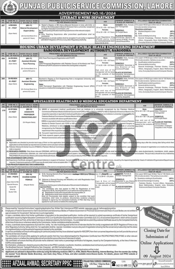  PPSC Lecturer Jobs 2024