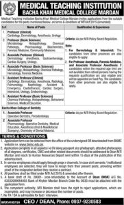 Bacha Khan Medical College jobs 2024