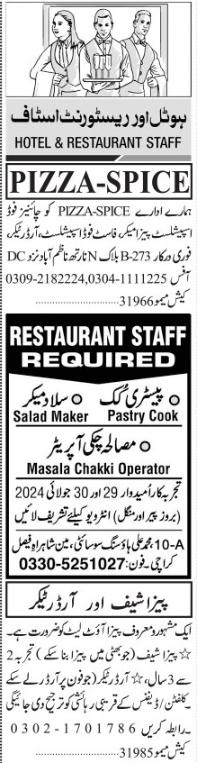 Hotel Jobs In Karachi 2024