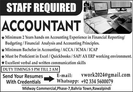 ACCA Jobs In Pakistan 2024