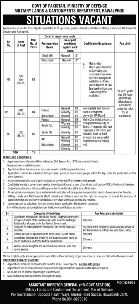 Ministry Of Defence Jobs In 2024